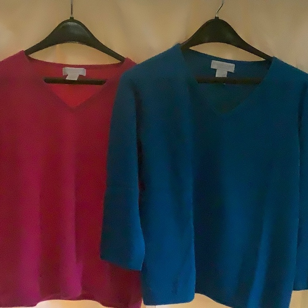 Worthington Cashmere V Neck Sweaters.